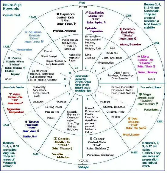 Zodiac House Chart